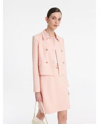 GOELIA - Worsted Wool Double-Breasted Crop Jacket And Skirt Two-Piece Suit - Lyst