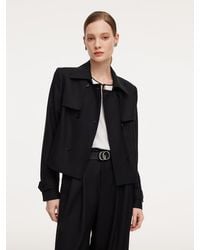 GOELIA - 100% Worsted Wool Trench Jacket - Lyst
