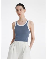 GOELIA - Acetate Cotton Knitted Striped Tank Top - Lyst