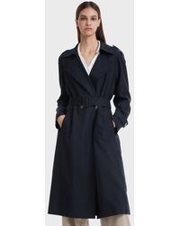 GOELIA - Worsted Woolen Double-Breasted Trench Coat - Lyst