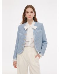 GOELIA - Single-Breasted Round Neck Jacket - Lyst