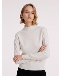 GOELIA - Wool Sequins Seamless Mock Neck Sweater - Lyst