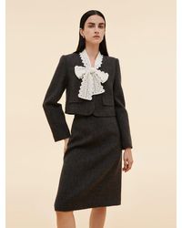 GOELIA - 100% Washable Wool Crop Jacket And Skirt Two-Piece Set - Lyst