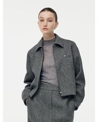 GOELIA - Washable Wool Zip-Up Jacket With Detachable Collar - Lyst