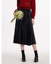 GOELIA - Velvet Pleated Half Skirt - Lyst