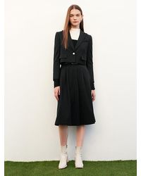 GOELIA - Wool Crop Blazer And Pleated Half Skirt Two-Piece Suit - Lyst