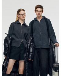 GOELIA - 100% Brushed Wool Zip-Up Hoodie - Lyst