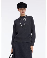 GOELIA - 100% Wool Stitch Trim Sweater - Lyst