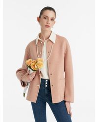 GOELIA - Pure Double-Faced Wool Round Neck Jacket - Lyst