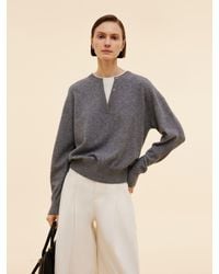 GOELIA - Pre-Order 100% Wool Faux Two-Piece Sweater - Lyst