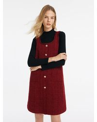 GOELIA - Slim Sweater And Tweed Vest Dress Two-Piece Set - Lyst