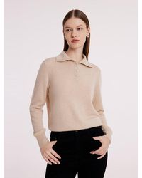 GOELIA - Pure Cashmere Polo Neck Sweater - Lyst