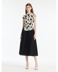 GOELIA - New Chinese-Style Acetate Rose Printed Top And Skirt Two-Piece Set - Lyst