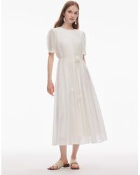GOELIA - Tencel Blend Pleated Loose A-Line Maxi Dress - Lyst