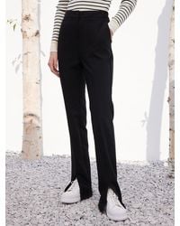 GOELIA - Full-Length Slim Pants With Slit - Lyst
