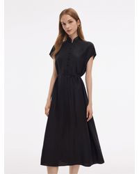 GOELIA - 18Mm Xiang Yun Silk A-Line Self-Tie Belt Midi Dress - Lyst