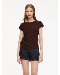 GOELIA - Lyocell Blend Side Drawstring Asymmetric Knit Top - Lyst