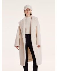 GOELIA - Teddy Lamb Wool Lapel Oversized Coat - Lyst