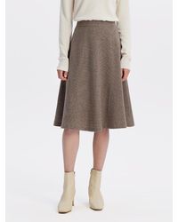 GOELIA - Houndstooth Washable Woolen A-Line Skirt - Lyst