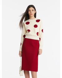 GOELIA - Tencel Wool Polka Dot Sweater And Half Skirt Two-Piece Set - Lyst