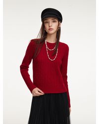 GOELIA - 100% Wool Cable Knit Sweater - Lyst