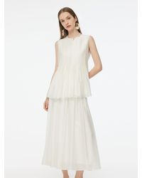 GOELIA - Tencel Blend Pleated Tank Top And Skirt Two-Piece Set - Lyst