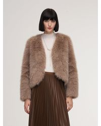 GOELIA - [Preview] Eco-Friendly Fur V-Neck Coat - Lyst