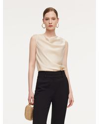 GOELIA - 22Mm Mulberry Silk Cowl Neck Tank Top - Lyst