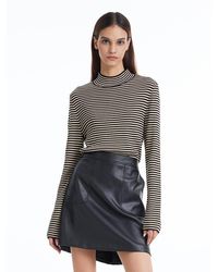 GOELIA - Woolen Stripe Mock Neck Sweater - Lyst