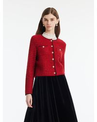 GOELIA - Wool-Blend Sequins Knitted Cardigan - Lyst