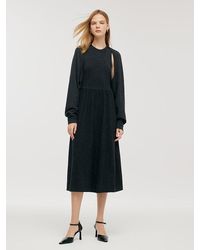 GOELIA - Wool Blend Multi-Purpose Scarf And Sleeveless Knitted Midi Dress Two-Piece Set - Lyst