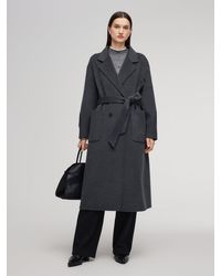 GOELIA - 100% Wool Double-Faced Wrap Overcoat - Lyst