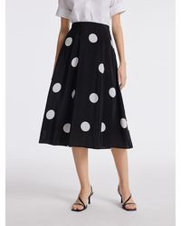 GOELIA - 16 Momme Mulberry Silk Polka Dots Printed A-Line Half Skirt - Lyst