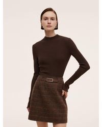 GOELIA - 100% Machine Washable Wool Mock Neck Knit Top - Lyst