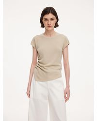 GOELIA - Lyocell Blend Side Drawstring Asymmetric Knit Top - Lyst
