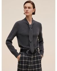 GOELIA - Wool Blend Tie Front Knit Top - Lyst
