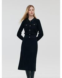 GOELIA - Wool Blend Long Sleeve Knit Top And A-Line Skirt Two-Piece Set - Lyst