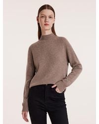 GOELIA - Pure Cashmere Seamless Mock Neck Slim Sweater - Lyst