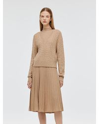 GOELIA - Wool V-Neck Sweater And Sleeveless Midi Dress Two-Piece Set - Lyst