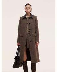 GOELIA - [Preview] 100% Washable Wool Leather Collar Coat - Lyst
