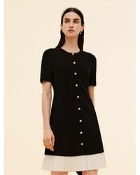 GOELIA - Tencel Blend Color Block Knit Mini Dress - Lyst