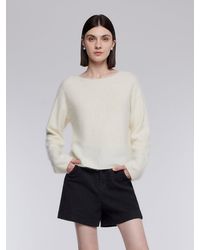 GOELIA - [Preview] 100% Brushed Wool Boat Neck Sweater - Lyst