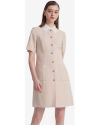 GOELIA - Acetate Single-Breasted Mini Dress With Detachable Lace Collar - Lyst