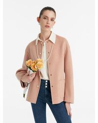 GOELIA - Pure Double-Faced Wool Round Neck Jacket - Lyst
