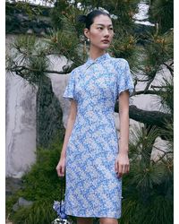 GOELIA - Floral Cheongsam Qipao Mini Dress - Lyst