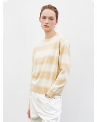 GOELIA - Color Block Striped Woolen Sweater - Lyst