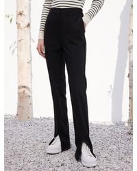 GOELIA - Full-Length Slim Pants With Slit - Lyst