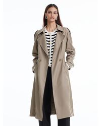 GOELIA - Worsted Woolen Double-Breasted Trench Coat - Lyst