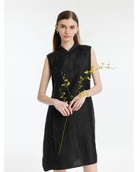 GOELIA - Xiang Yun Silk Asymmetric Hem Qipao Mini Dress - Lyst