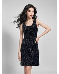 GOELIA - Velvet Sequins Mini Vest Dress - Lyst